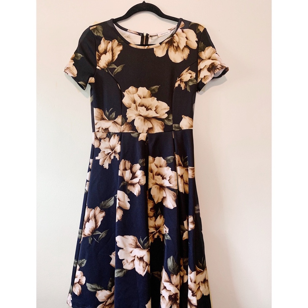 Black Floral Boutique Dress